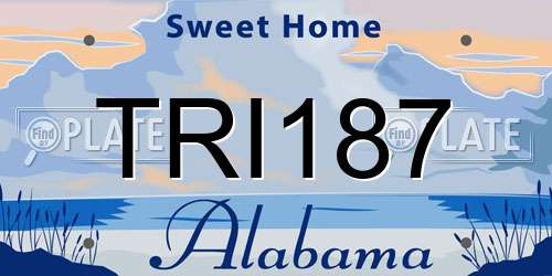TRI187 Alabama License Plate