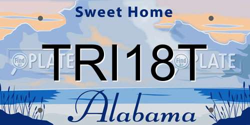 TRI18T Alabama License Plate