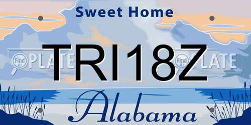 TRI18Z Alabama License Plate