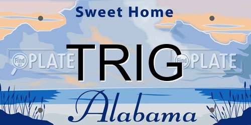 TRIG Alabama License Plate