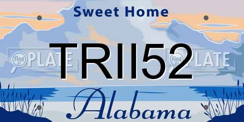 TRII52 Alabama License Plate