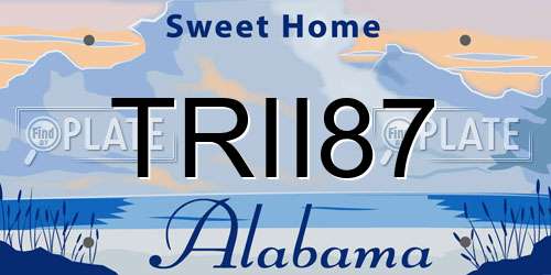 TRII87 Alabama License Plate