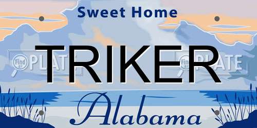 TRIKER Alabama License Plate
