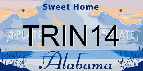 TRIN14 Alabama License Plate