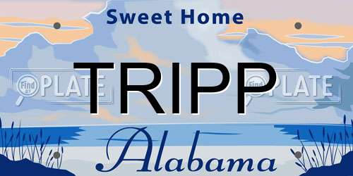TRIPP Alabama License Plate