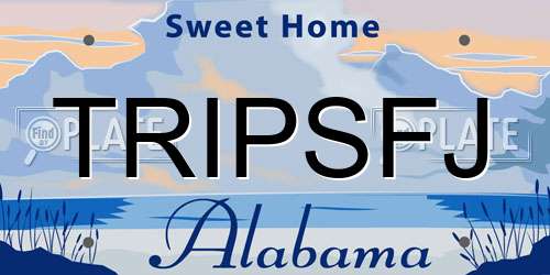 TRIPSFJ Alabama License Plate