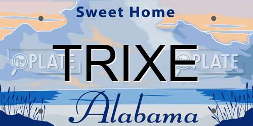 TRIXE Alabama License Plate