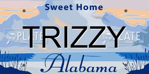 TRIZZY Alabama License Plate