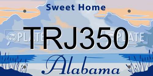 TRJ350 Alabama License Plate