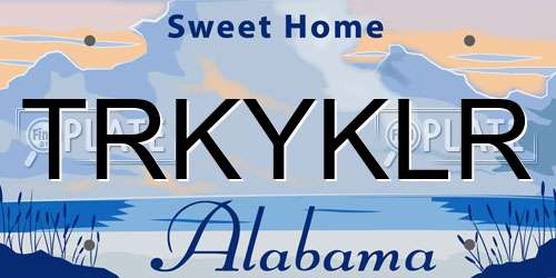 TRKYKLR Alabama License Plate