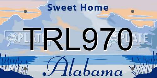 TRL970 Alabama License Plate