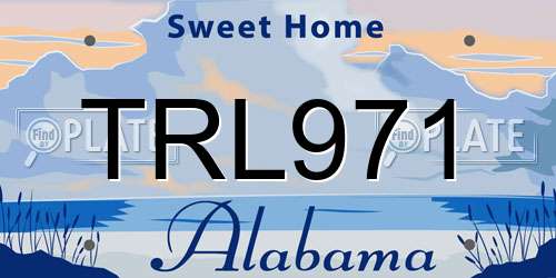 TRL971 Alabama License Plate
