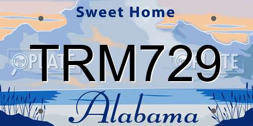 TRM729 Alabama License Plate