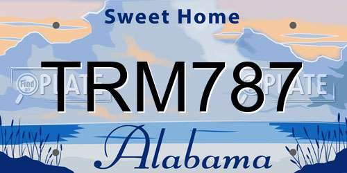 TRM787 Alabama License Plate