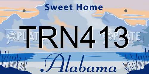 TRN413 Alabama License Plate