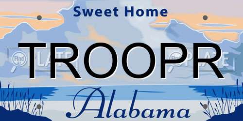 TROOPR Alabama License Plate