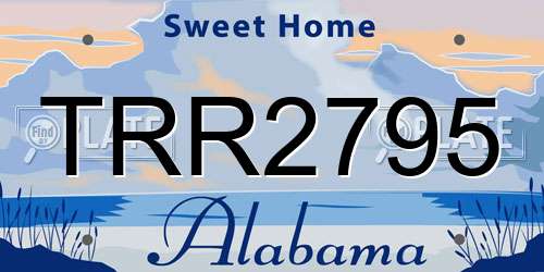 TRR2795 Alabama License Plate