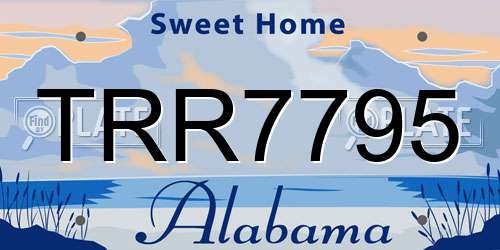 TRR7795 Alabama License Plate