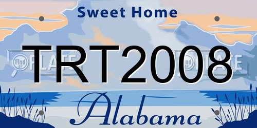TRT2008 Alabama License Plate