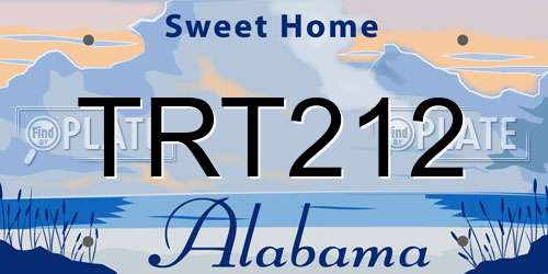 TRT212 Alabama License Plate