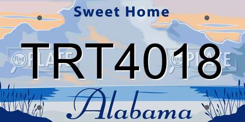 TRT4018 Alabama License Plate