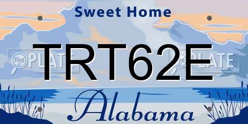 TRT62E Alabama License Plate