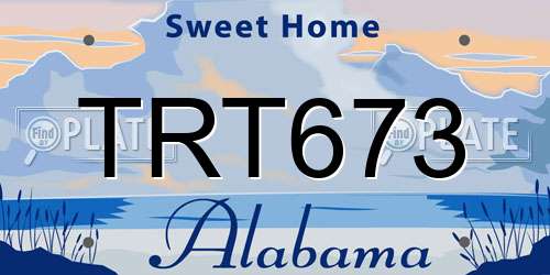 TRT673 Alabama License Plate