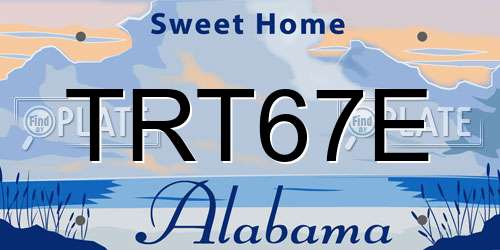 TRT67E Alabama License Plate