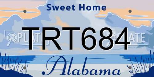 TRT684 Alabama License Plate