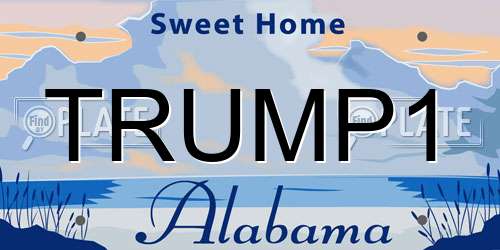 TRUMP1 Alabama License Plate