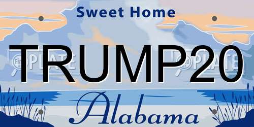 TRUMP20 Alabama License Plate