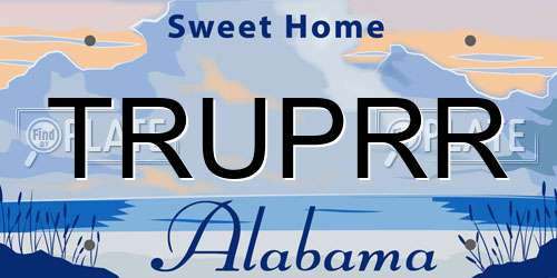 TRUPRR Alabama License Plate