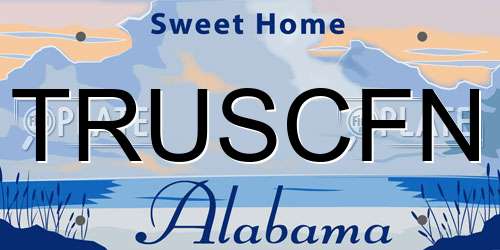 TRUSCFN Alabama License Plate