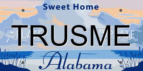 TRUSME Alabama License Plate