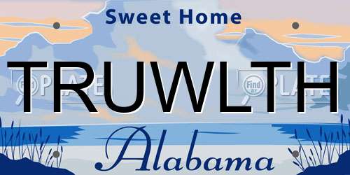 TRUWLTH Alabama License Plate