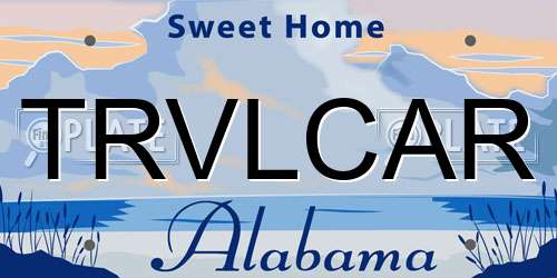 TRVLCAR Alabama License Plate