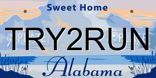 TRY2RUN Alabama License Plate