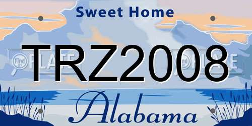 TRZ2008 Alabama License Plate