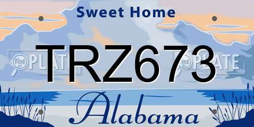 TRZ673 Alabama License Plate