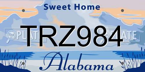 TRZ984 Alabama License Plate