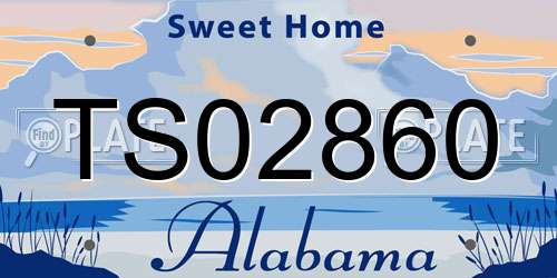 TS02860 Alabama License Plate