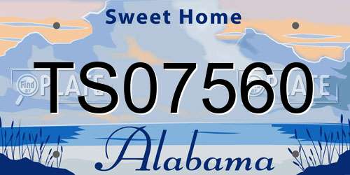 TS07560 Alabama License Plate