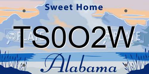 TS0O2W Alabama License Plate