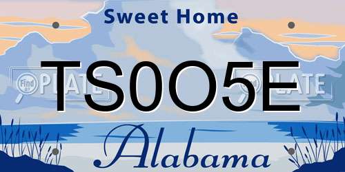 TS0O5E Alabama License Plate