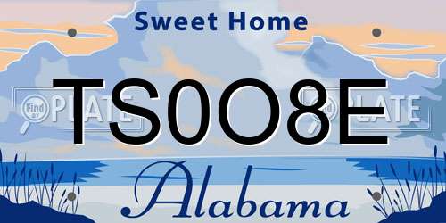 TS0O8E Alabama License Plate
