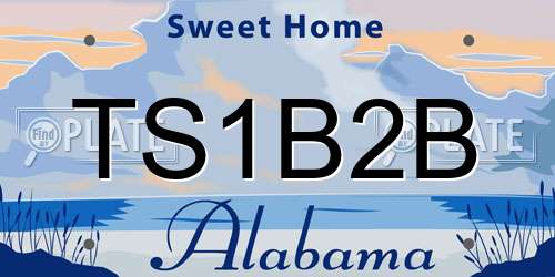 TS1B2B Alabama License Plate