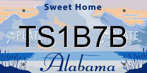 TS1B7B Alabama License Plate