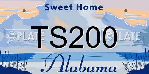 TS200 Alabama License Plate