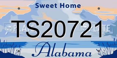 TS20721 Alabama License Plate
