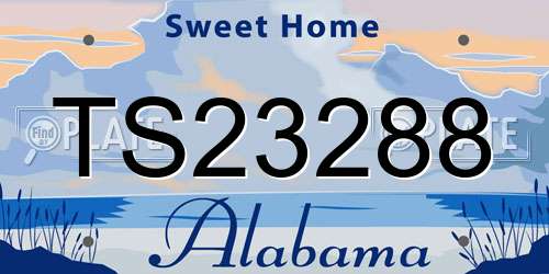 TS23288 Alabama License Plate